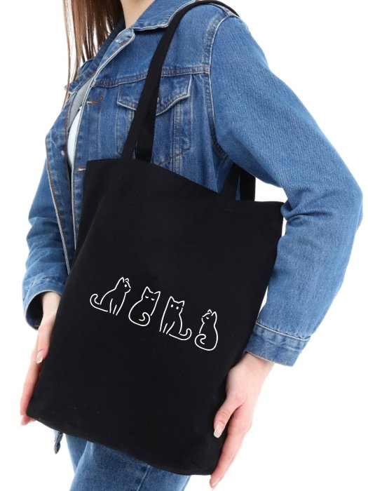 pauldavis Bolso Tote 1544 Algodón Negro 35 x 40 x 8 cm